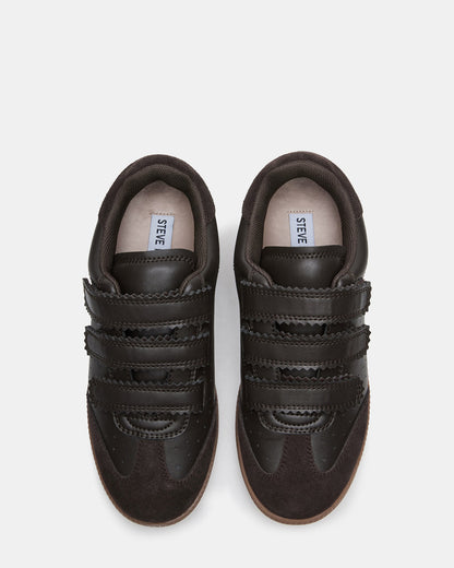 Steve Madden MOMENTUM Brown Suede Velcro Low-Top Women's Sneakers