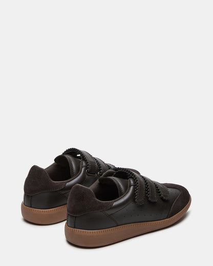 Steve Madden MOMENTUM Brown Suede Velcro Low-Top Women's Sneakers