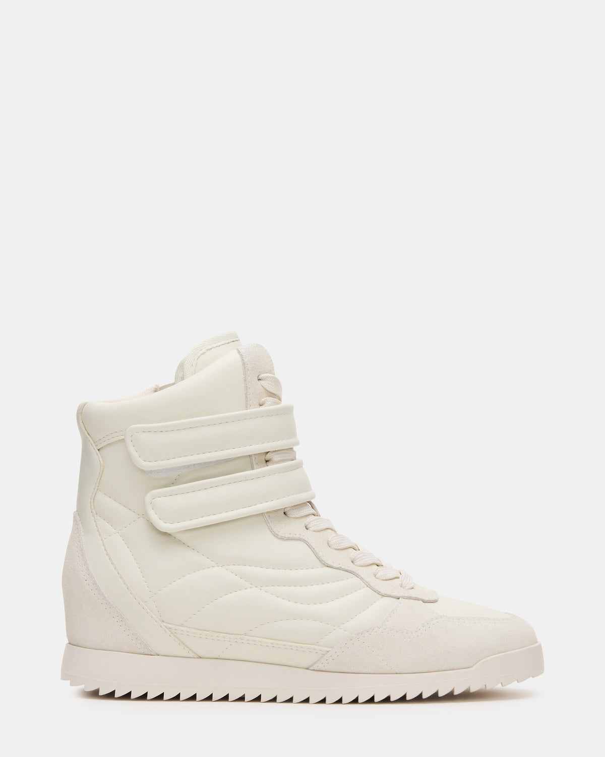Steve Madden LIFTOFF White Leather Lace-Up High-Top Sneaker