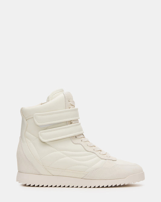 Steve Madden LIFTOFF White Leather Lace-Up High-Top Sneaker