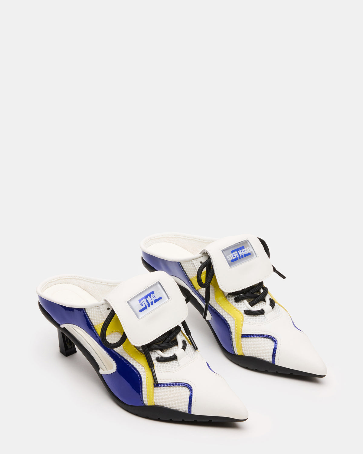 Steve Madden SHEVRON Blue Multi Pointed-Toe Lace-Up Women's Sneaker