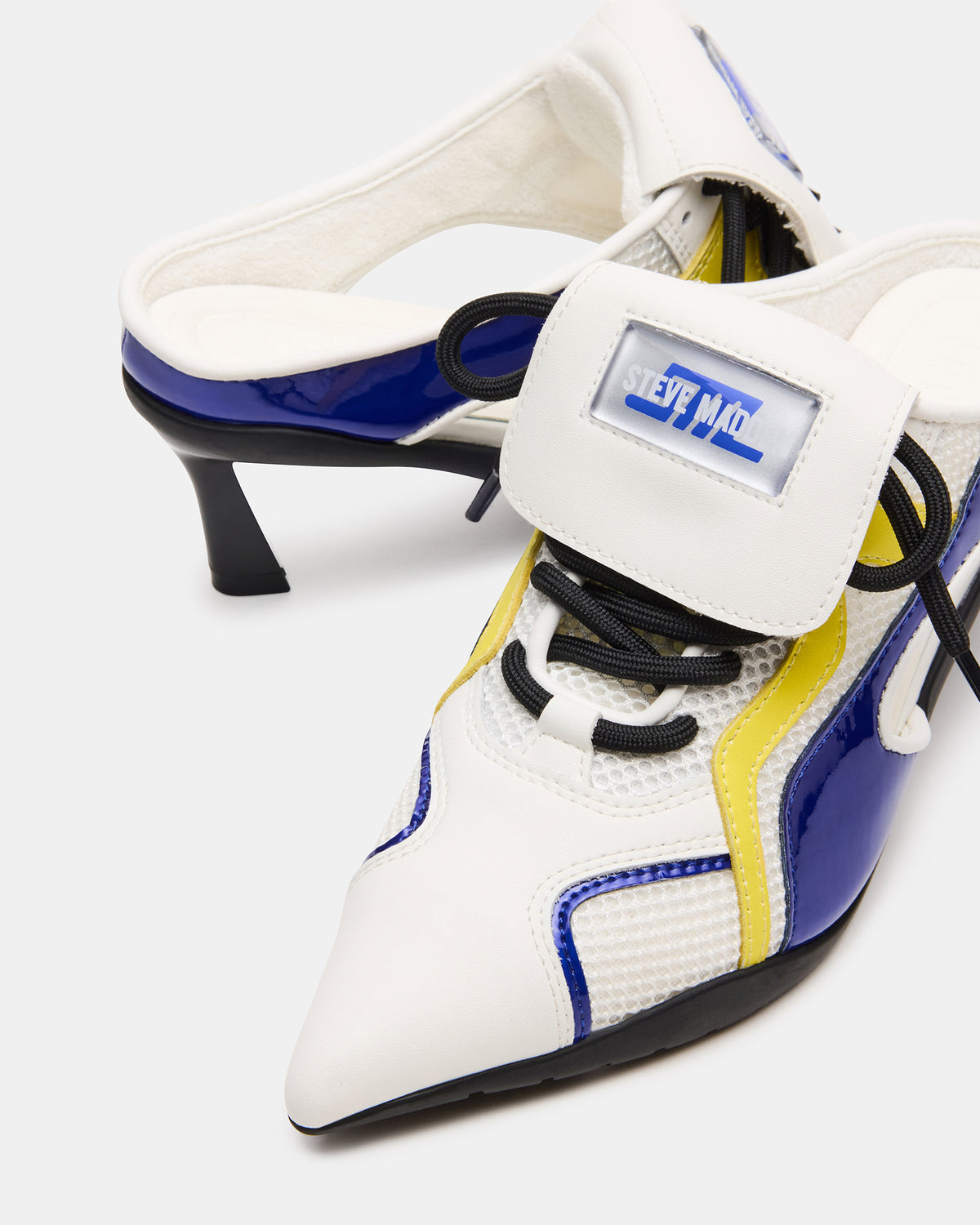 Steve Madden SHEVRON Blue Multi Pointed-Toe Lace-Up Women's Sneaker