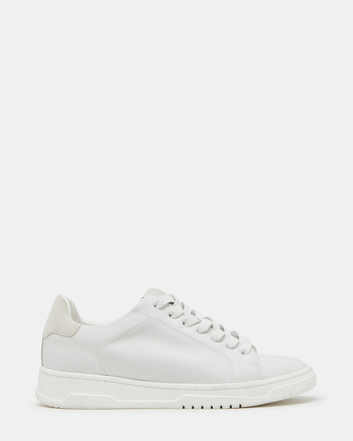 Steve Madden ELSIN White Leather Women's Low-Top Lace-Up Sneaker
