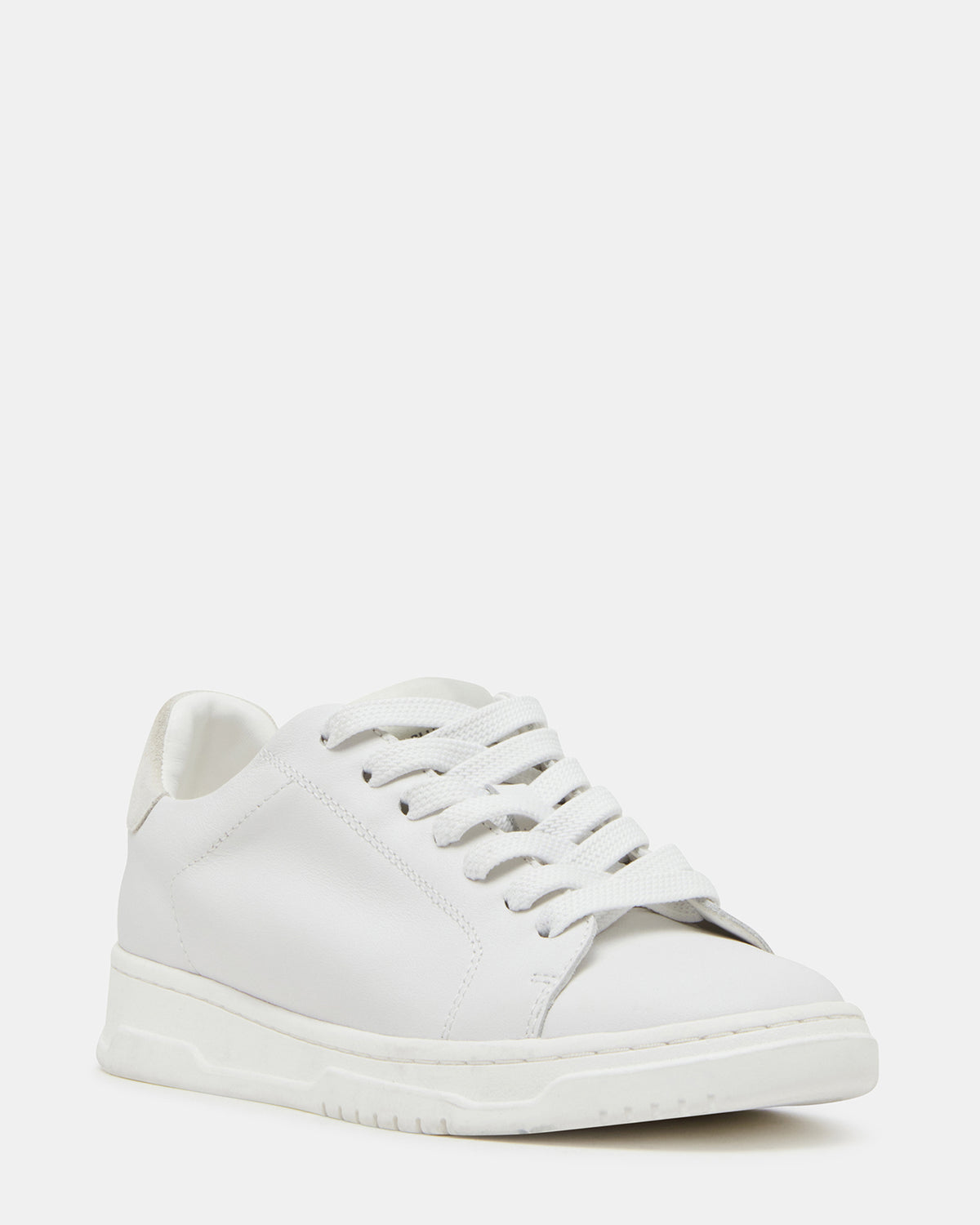 Steve Madden ELSIN White Leather Women's Low-Top Lace-Up Sneaker