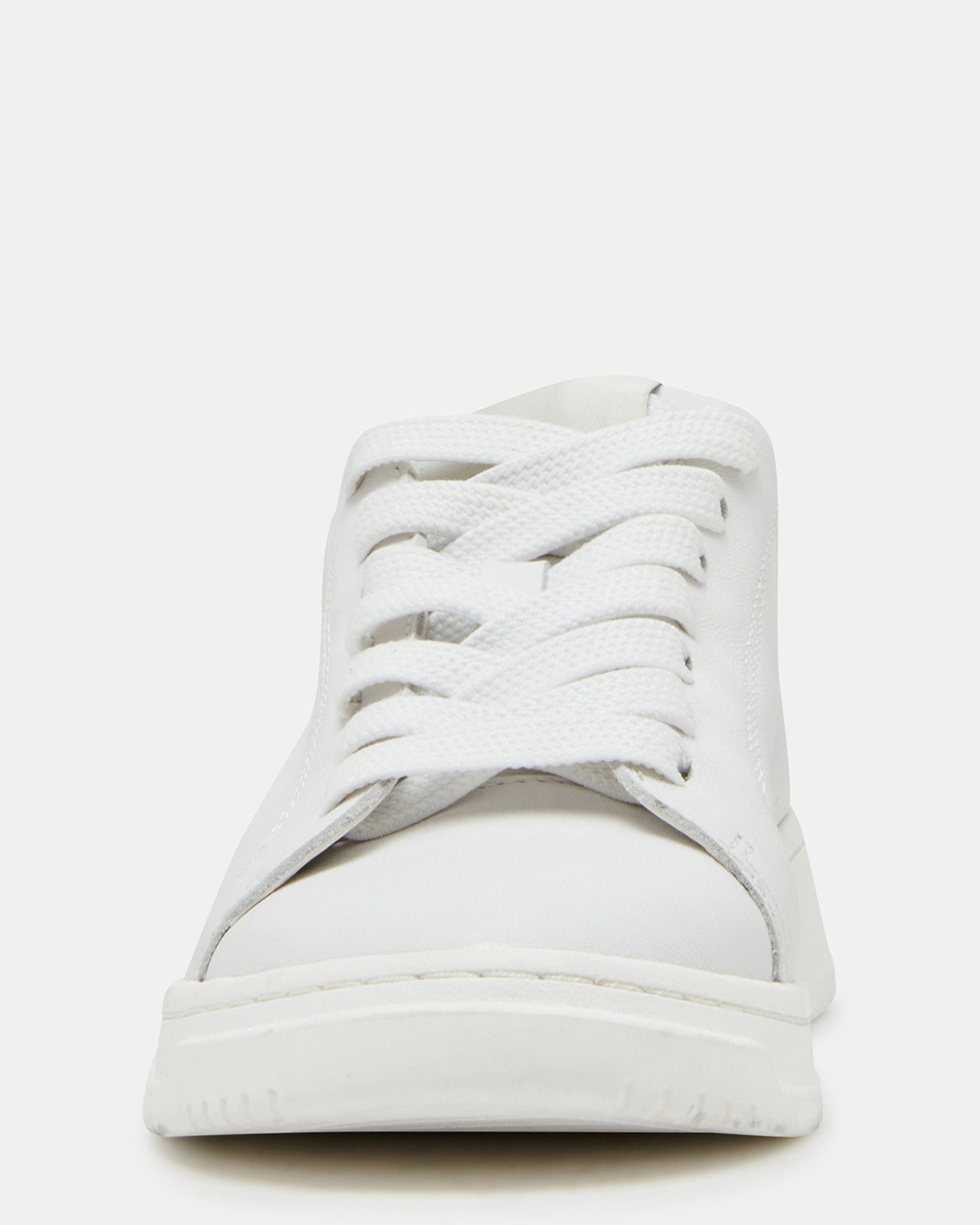 Steve Madden ELSIN White Leather Women's Low-Top Lace-Up Sneaker