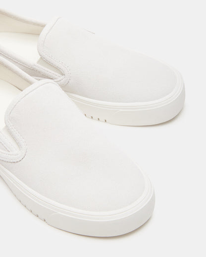 Steve Madden MURPHY White Suede Women's Low-Top Sneaker