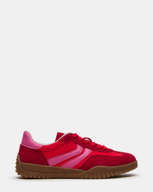 Steve Madden FUME Red Multi Women's Low-Top Lace-Up Sneaker
