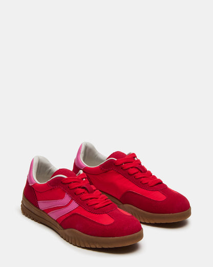 Steve Madden FUME Red Multi Women's Low-Top Lace-Up Sneaker