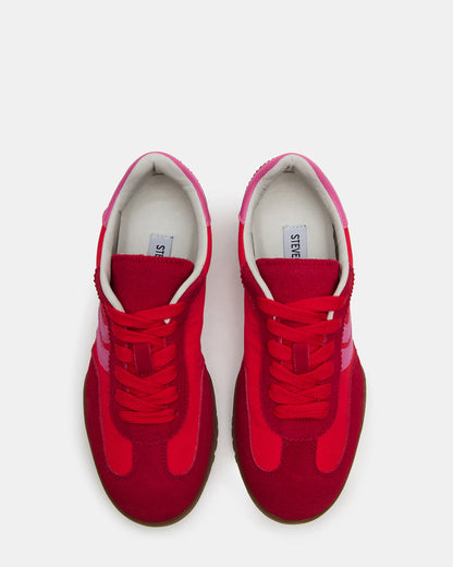 Steve Madden FUME Red Multi Women's Low-Top Lace-Up Sneaker