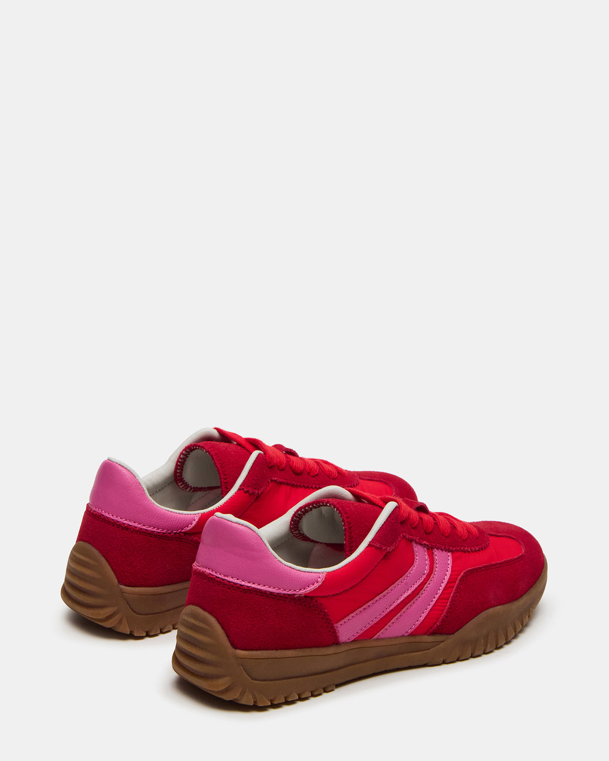Steve Madden FUME Red Multi Women's Low-Top Lace-Up Sneaker