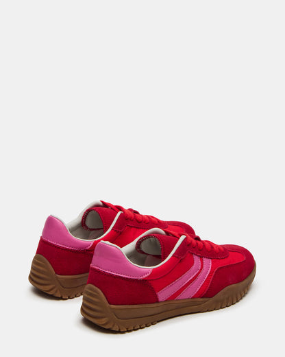 Steve Madden FUME Red Multi Women's Low-Top Lace-Up Sneaker