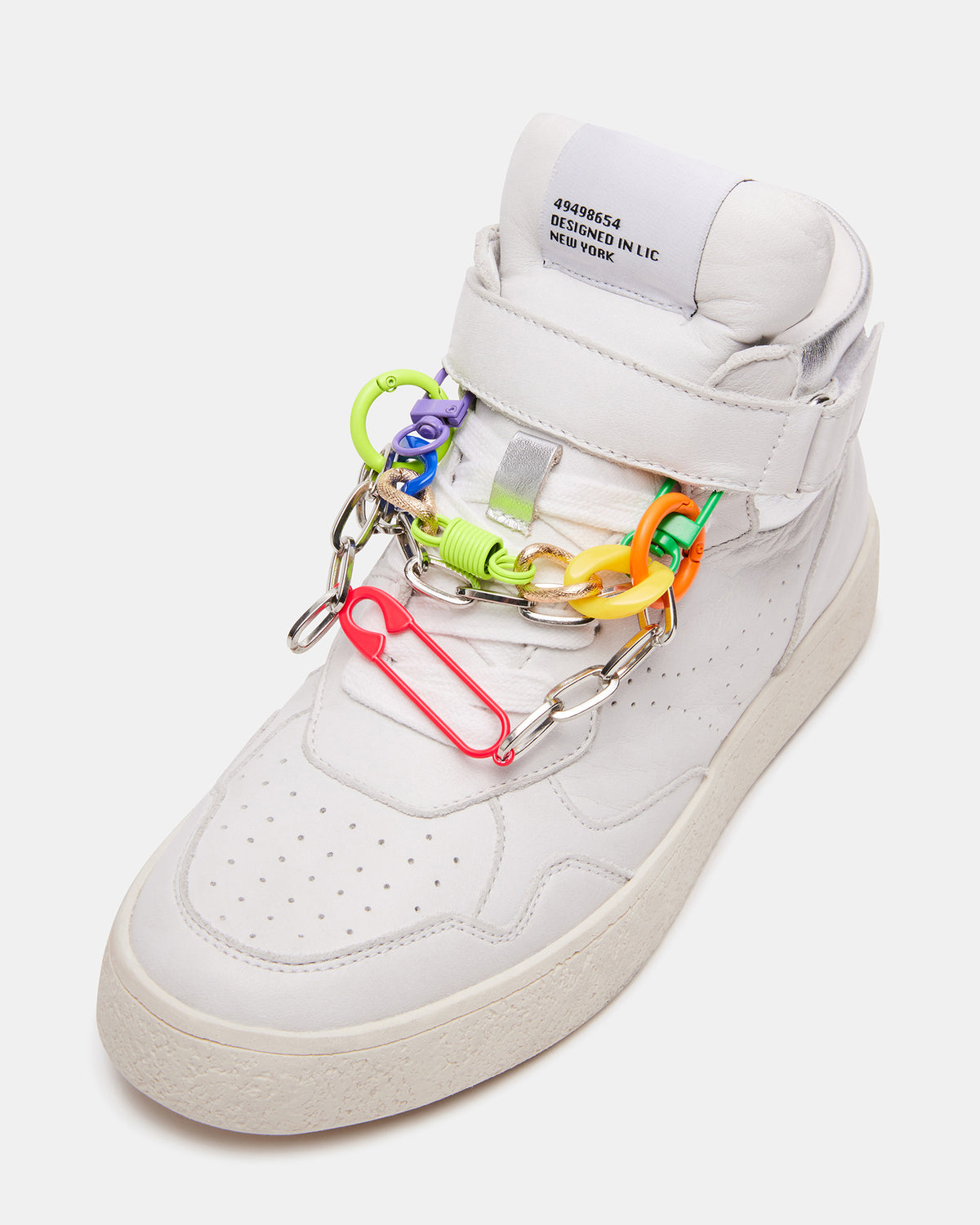Steve Madden EMILEE White Leather High Top Lace Up Sneaker | Women's Sneakers