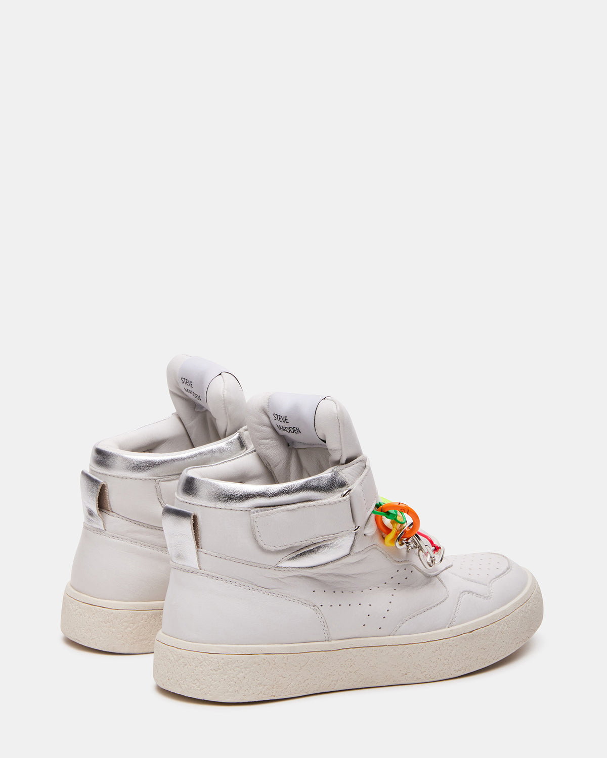 Steve Madden EMILEE White Leather High Top Lace Up Sneaker | Women's Sneakers