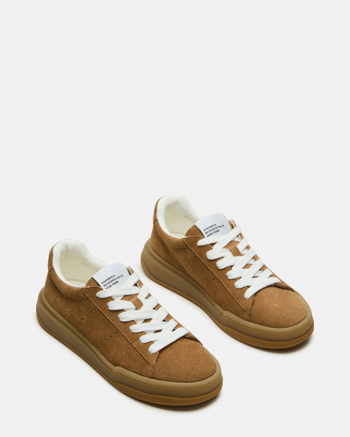 Steve Madden STRIVE Tan Suede Low-Top Lace-Up Sneaker | Women's Sneakers