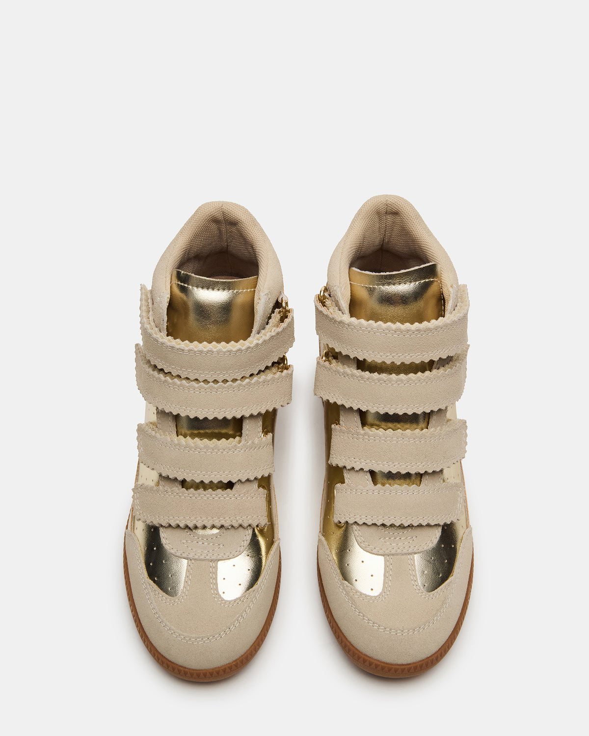 Steve Madden MUSTANG Gold Women's High-Top Velcro Sneaker