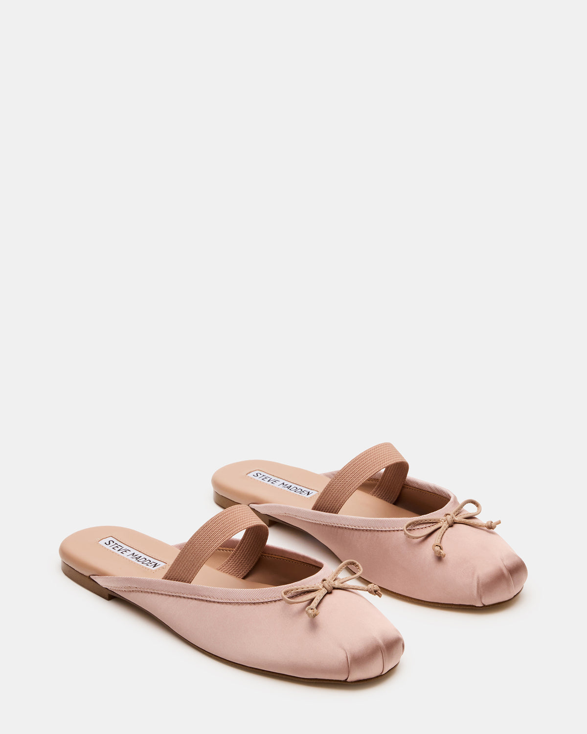 Steve Madden CUTESY Blush Satin Slip-On Ballet Mule Women's Flat