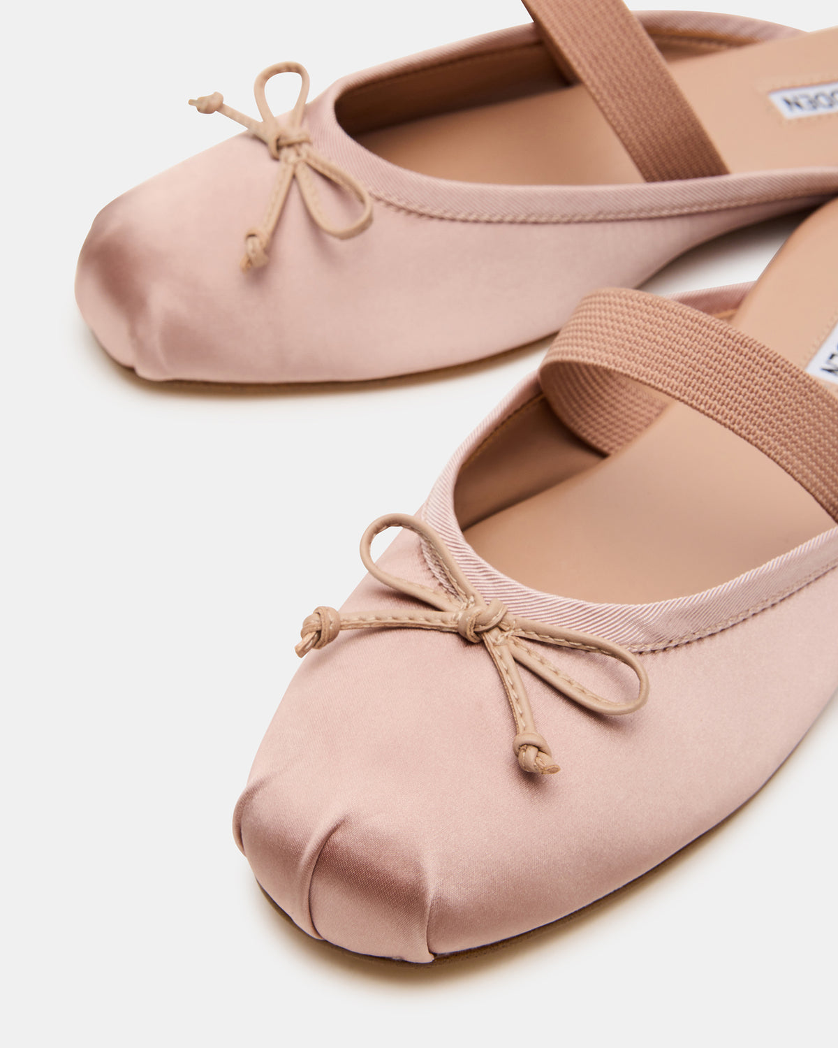 Steve Madden CUTESY Blush Satin Slip-On Ballet Mule Women's Flat
