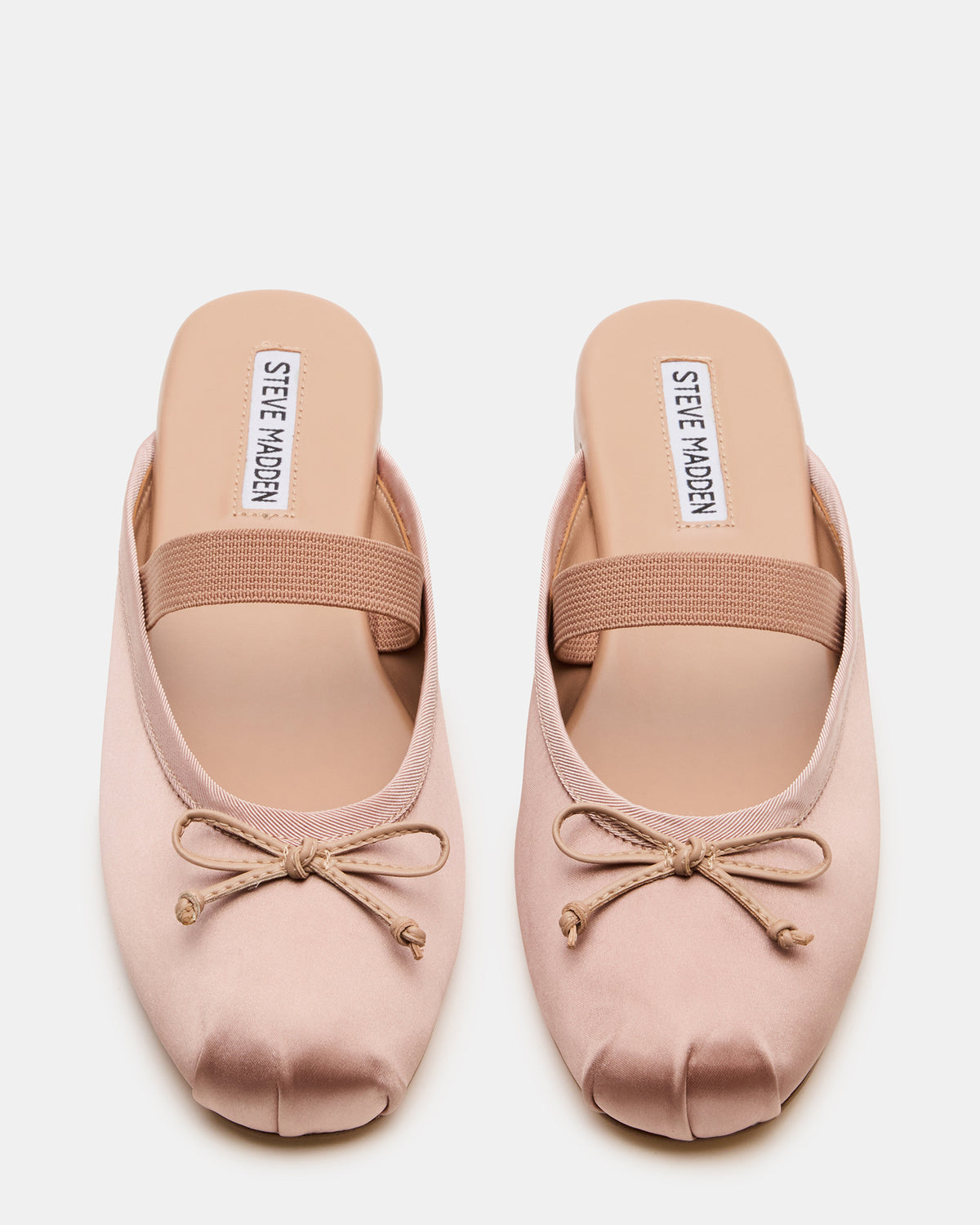 Steve Madden CUTESY Blush Satin Slip-On Ballet Mule Women's Flat