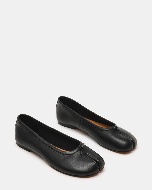 Steve Madden CALICO Black Leather Split Toe Tabi Women's Ballet Flat
