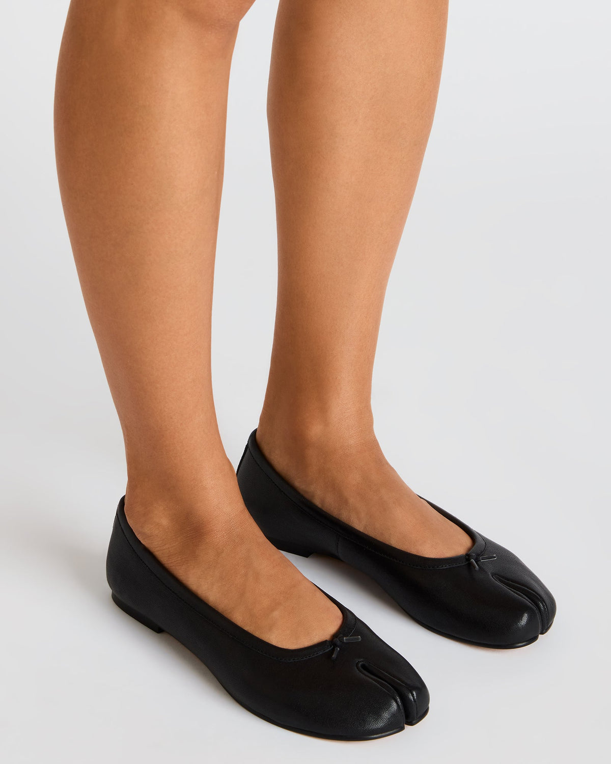 Steve Madden CALICO Black Leather Split Toe Tabi Women's Ballet Flat