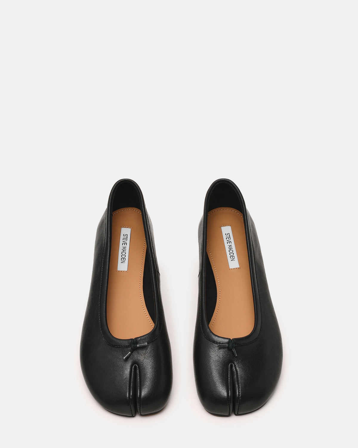 Steve Madden CALICO Black Leather Split Toe Tabi Women's Ballet Flat