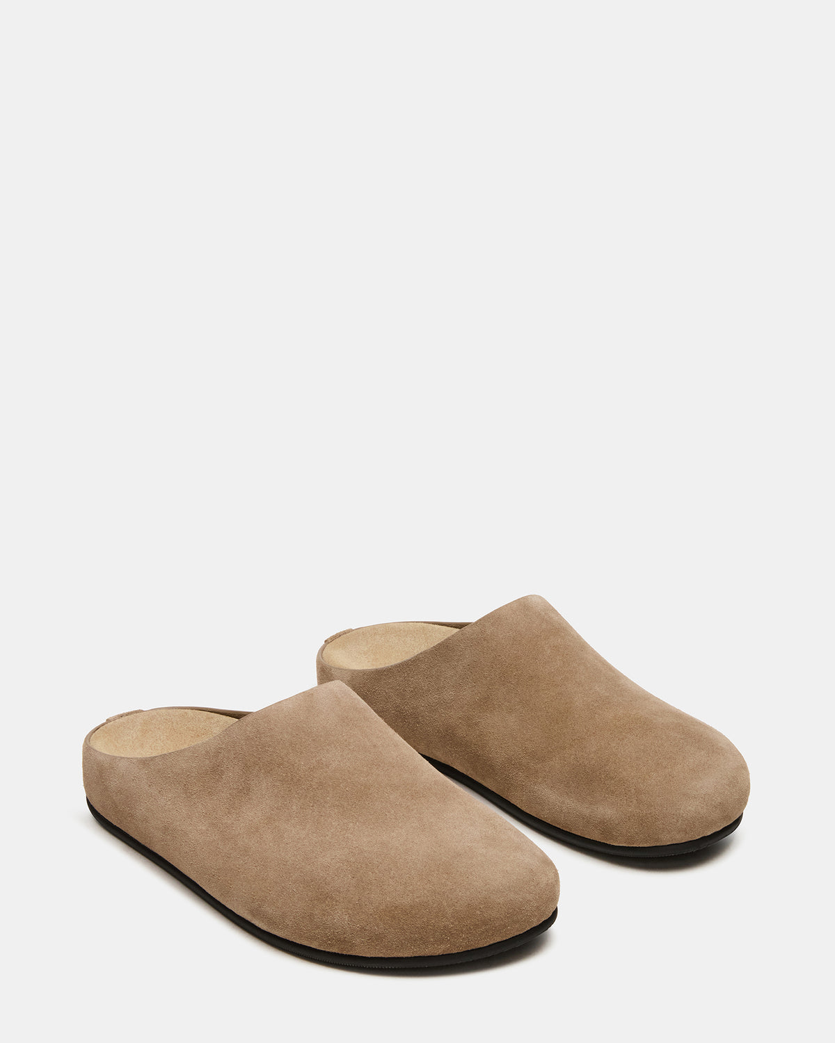 Steve Madden FERN Taupe Suede Mule Slip-On Round-Toe Women's Flat