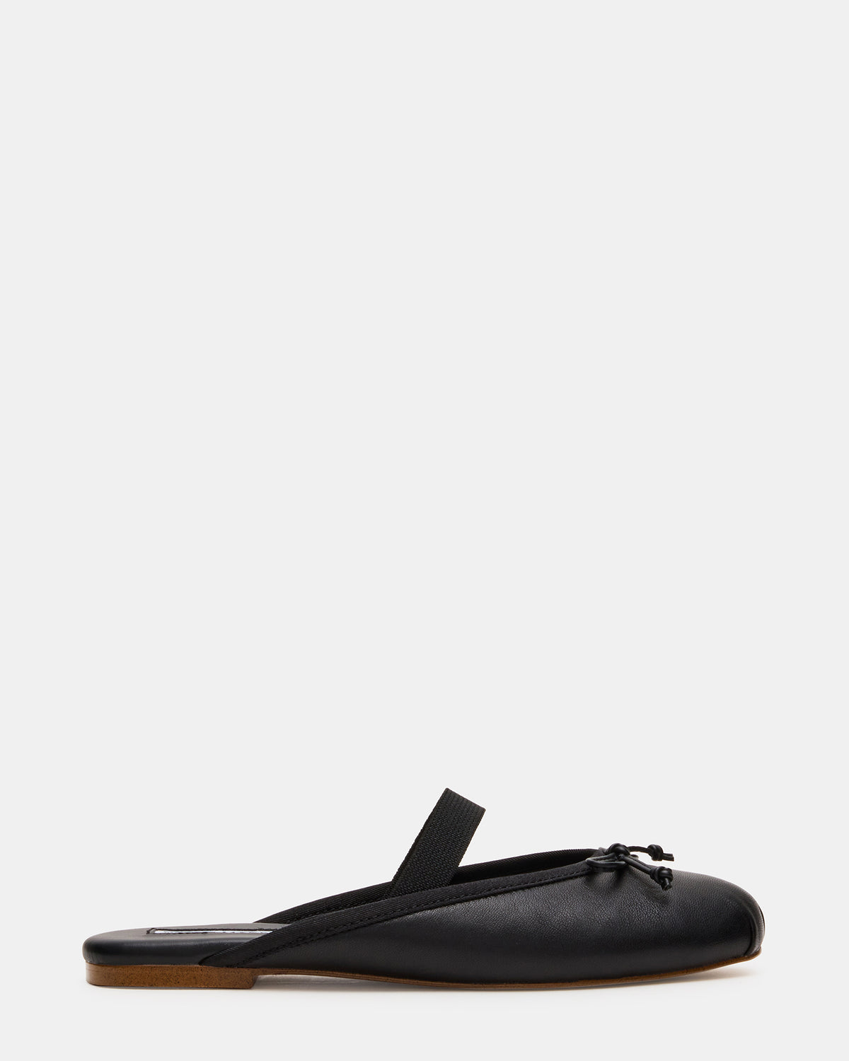Steve Madden CUTESY Black Leather Slip-On Ballet Mule Women's Flat