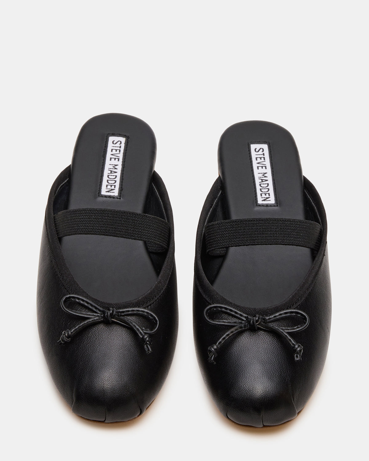 Steve Madden CUTESY Black Leather Slip-On Ballet Mule Women's Flat