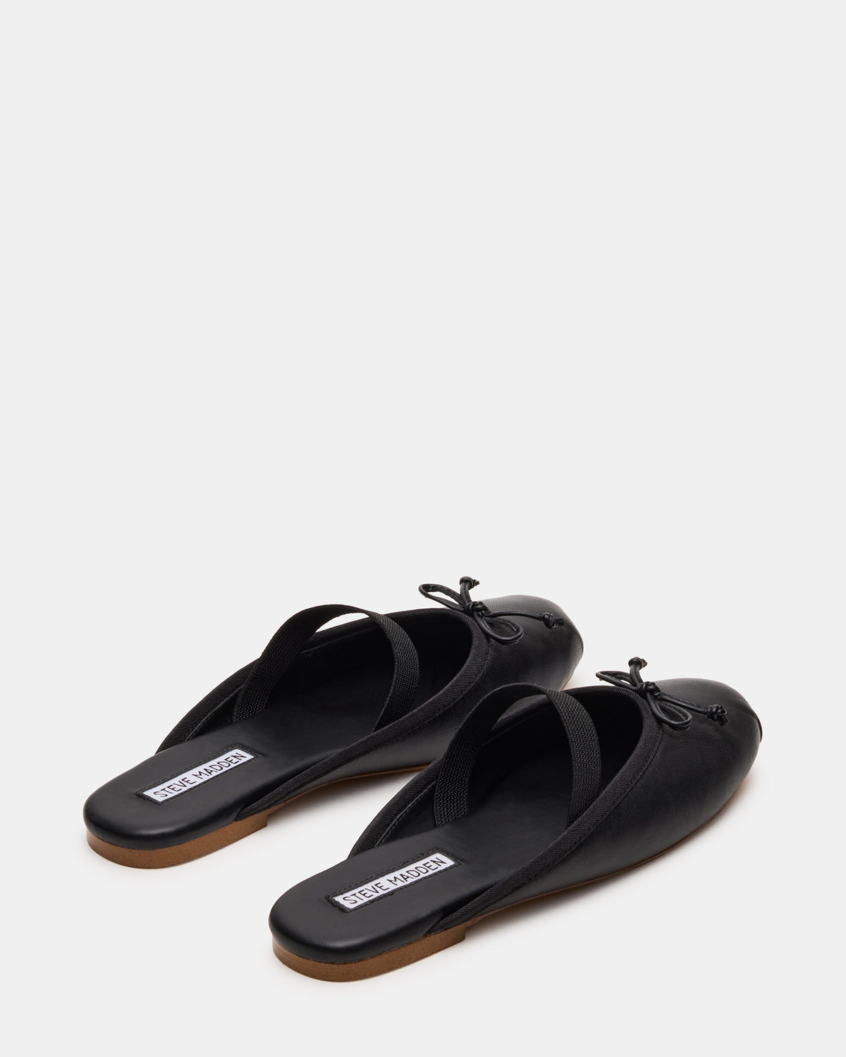 Steve Madden CUTESY Black Leather Slip-On Ballet Mule Women's Flat