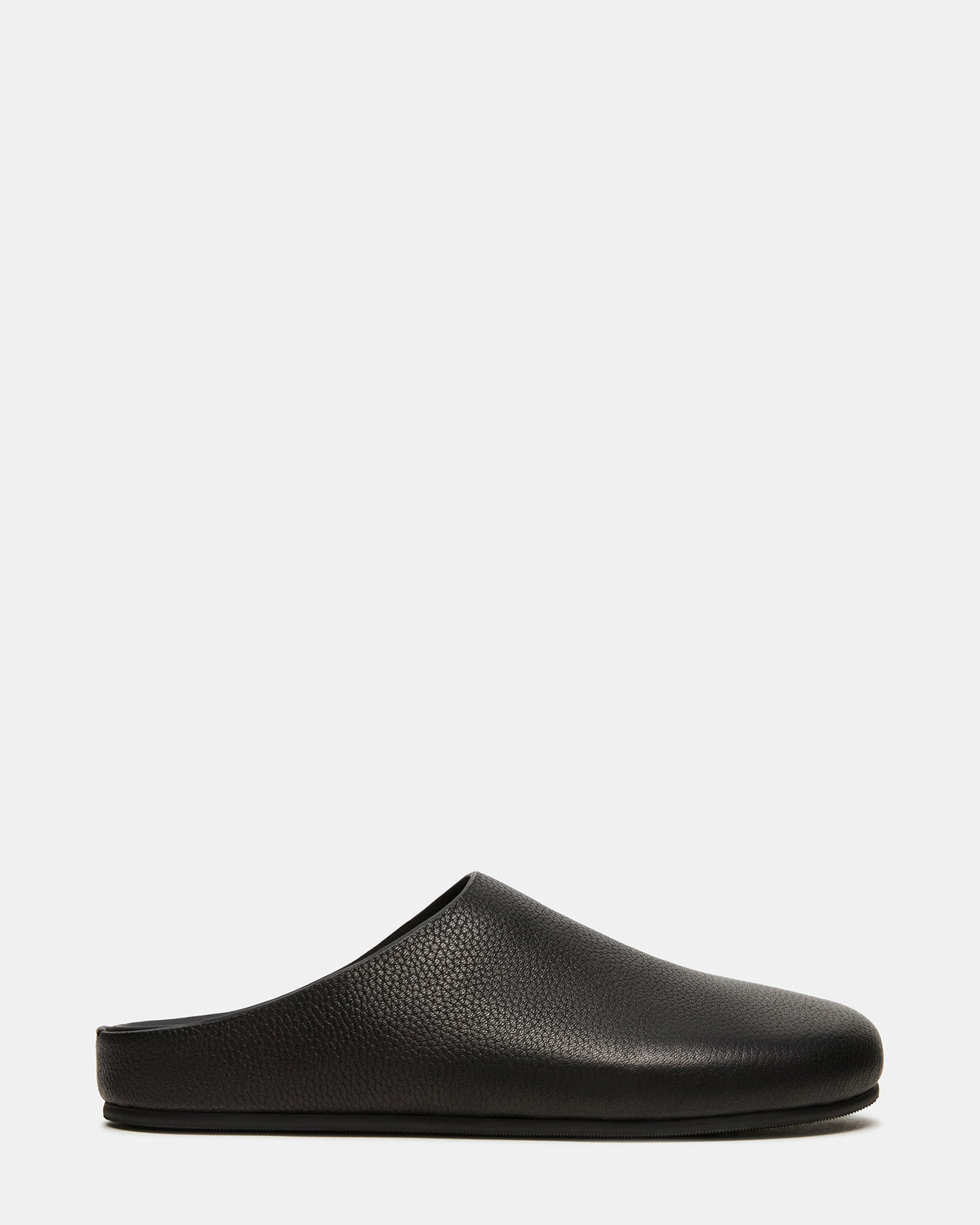 Steve Madden FERN Black Leather Mule Slip-On Round-Toe Women's Flat