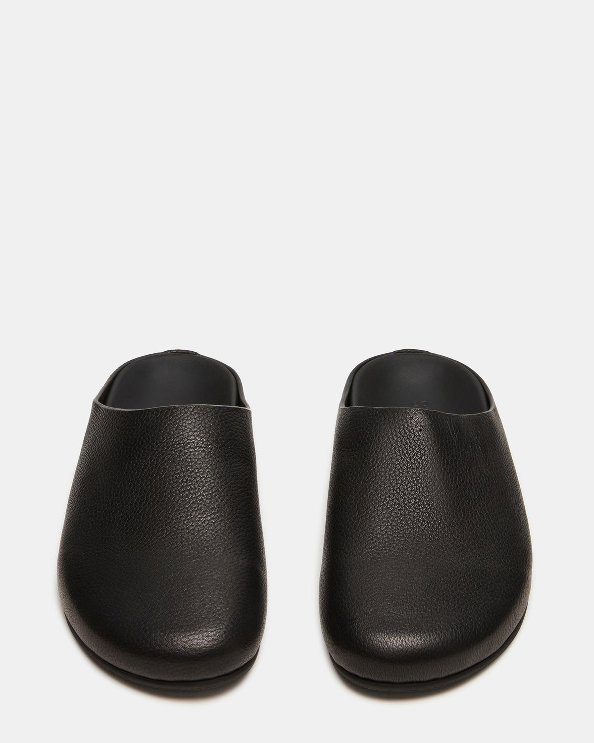 Steve Madden FERN Black Leather Mule Slip-On Round-Toe Women's Flat