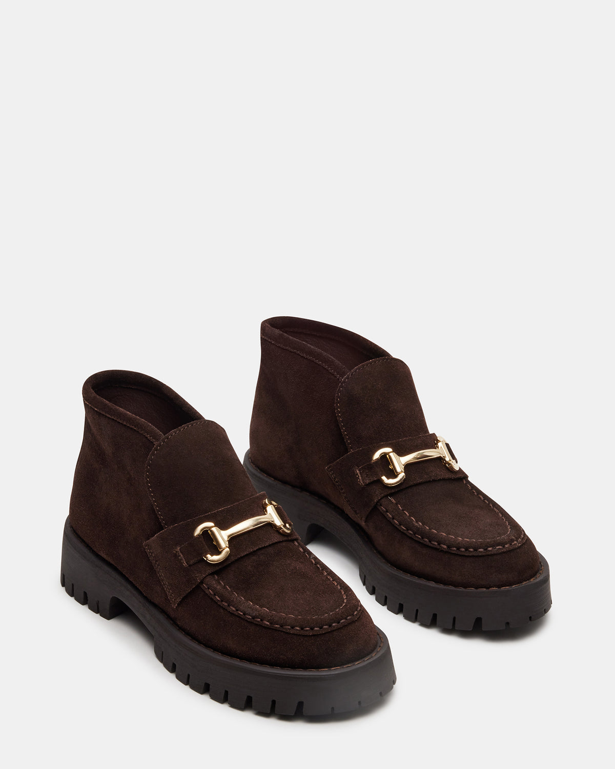 Steve Madden LEON Chocolate Brown Suede Platform Lug Sole Women's Loafer
