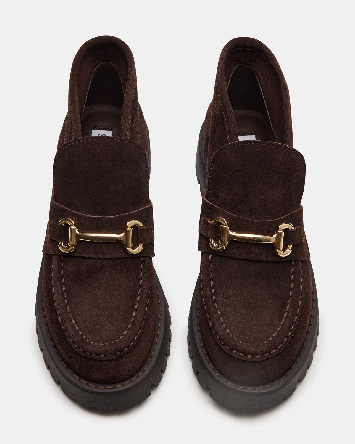 Steve Madden LEON Chocolate Brown Suede Platform Lug Sole Women's Loafer
