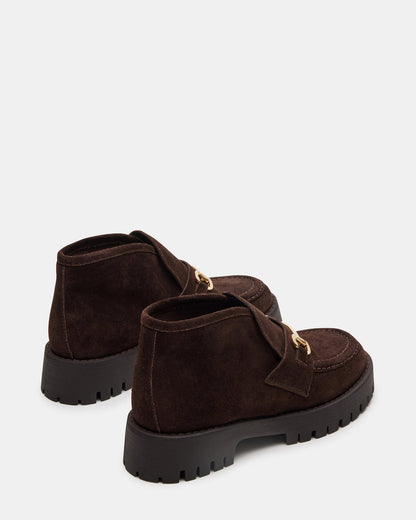 Steve Madden LEON Chocolate Brown Suede Platform Lug Sole Women's Loafer