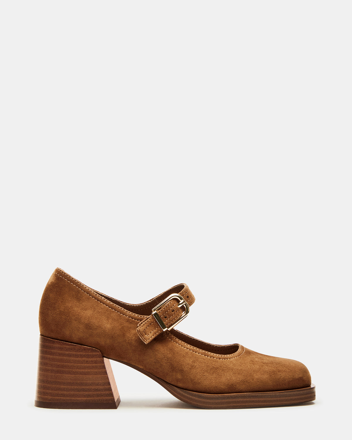Steve Madden LISBON Chestnut Suede Square-Toe Mary Jane Women's Loafer