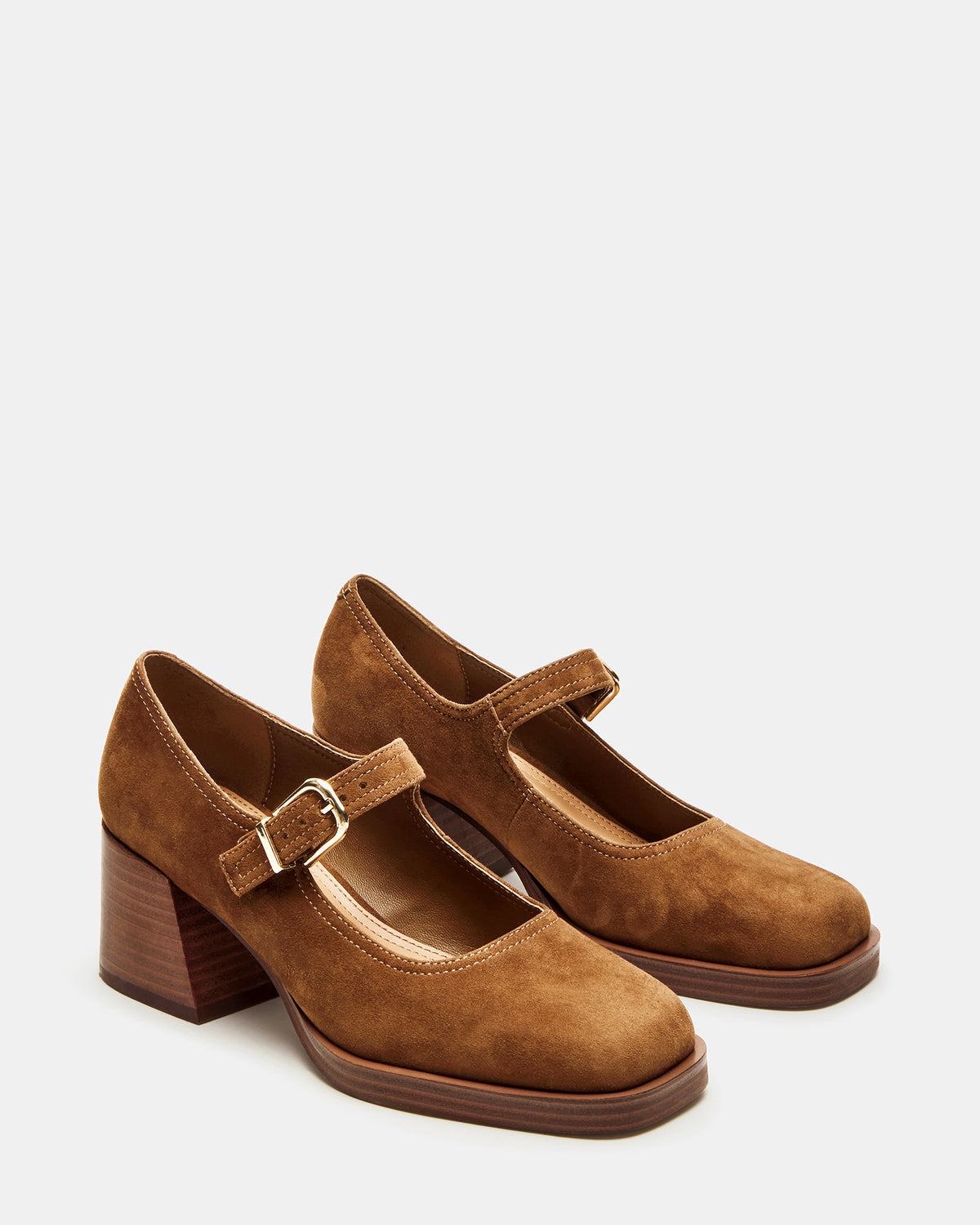 Steve Madden LISBON Chestnut Suede Square-Toe Mary Jane Women's Loafer