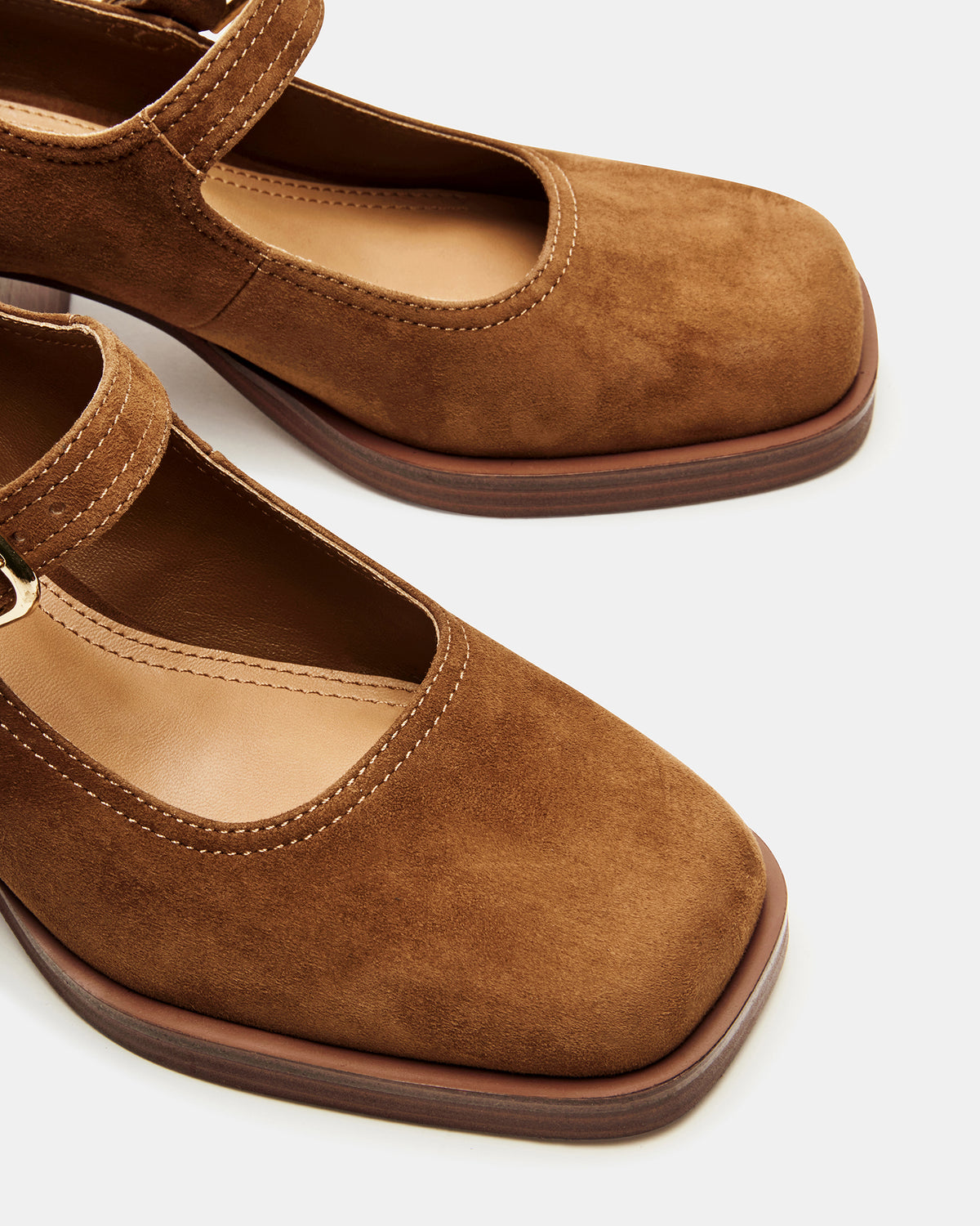 Steve Madden LISBON Chestnut Suede Square-Toe Mary Jane Women's Loafer