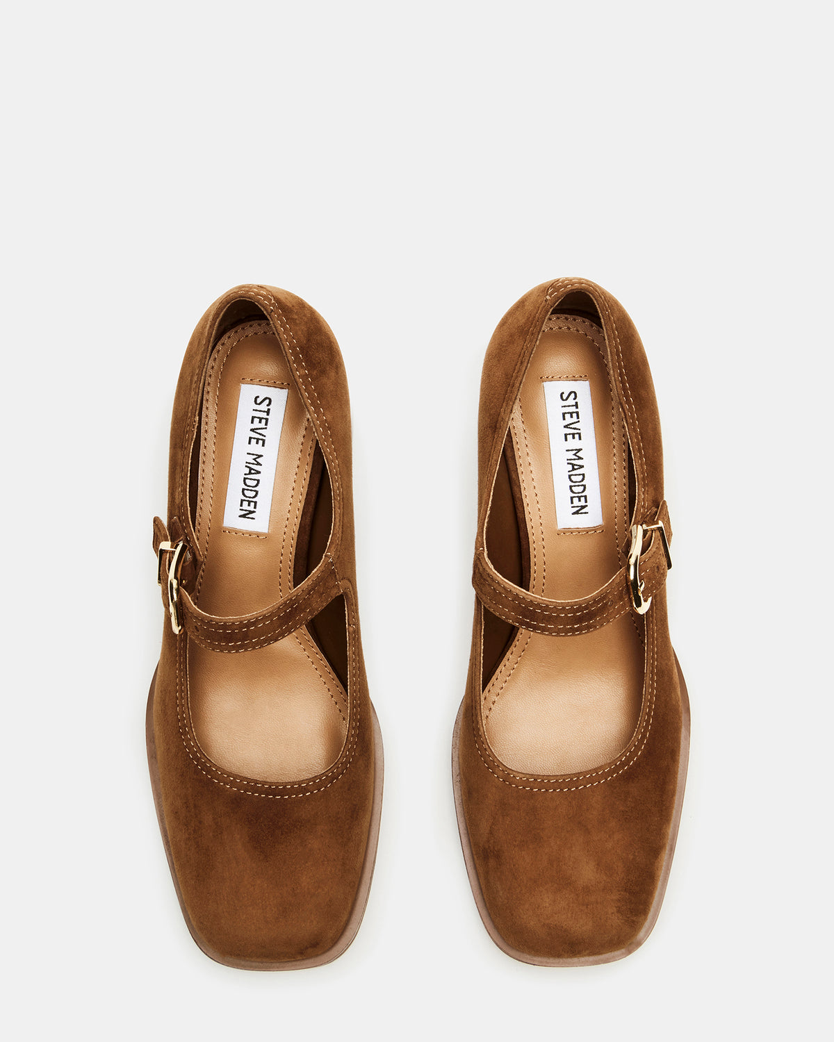 Steve Madden LISBON Chestnut Suede Square-Toe Mary Jane Women's Loafer