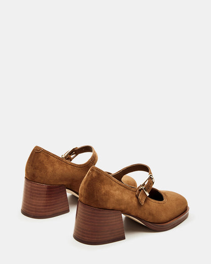 Steve Madden LISBON Chestnut Suede Square-Toe Mary Jane Women's Loafer