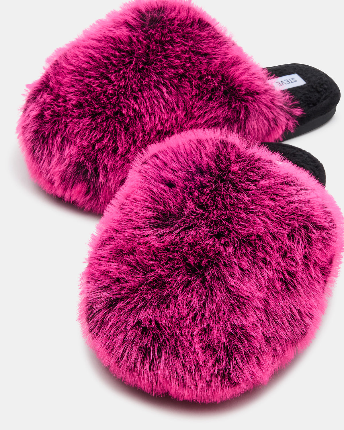 Steve Madden POOF Fushia Slip-On Faux Fur Mule Women's Flat