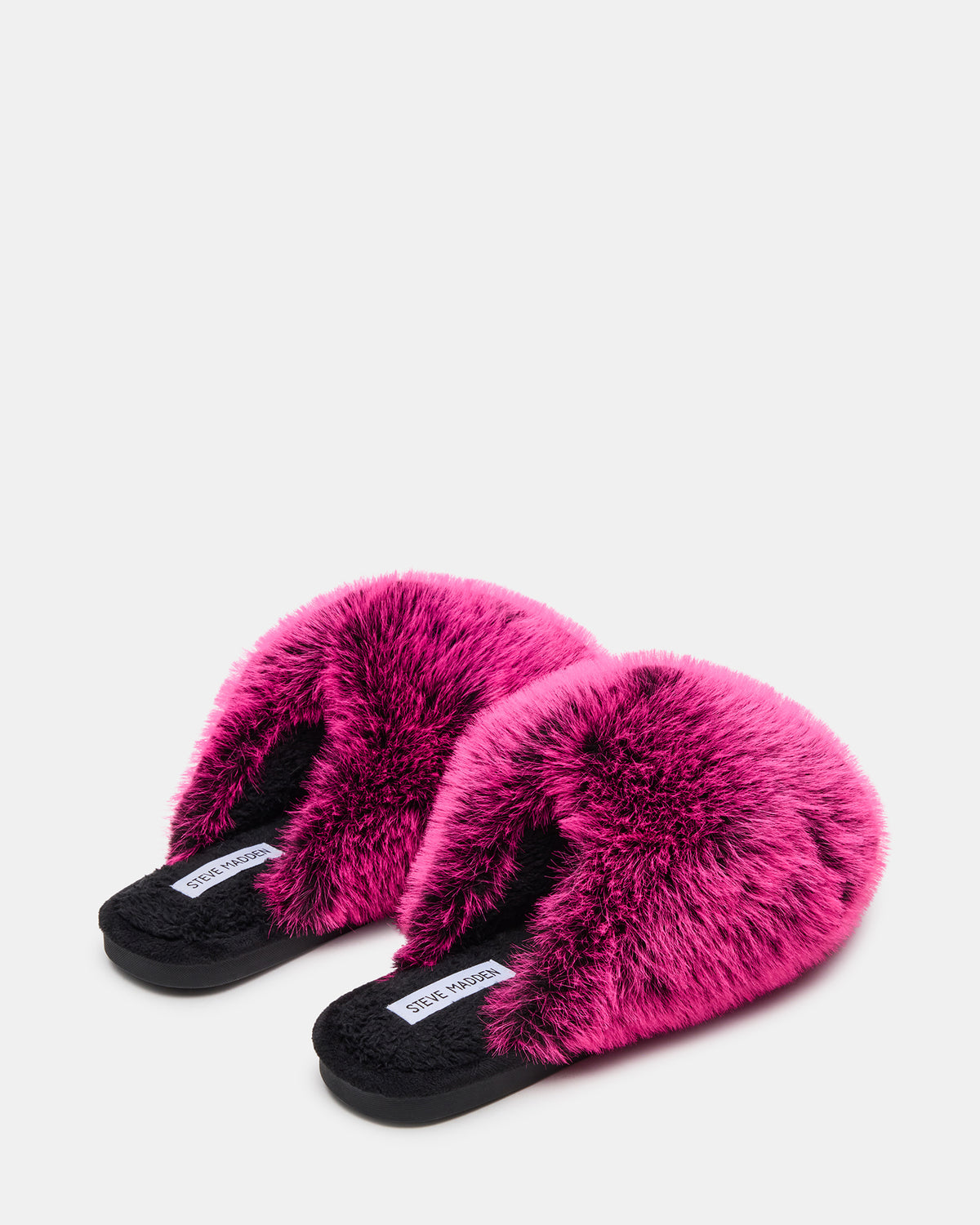 Steve Madden POOF Fushia Slip-On Faux Fur Mule Women's Flat