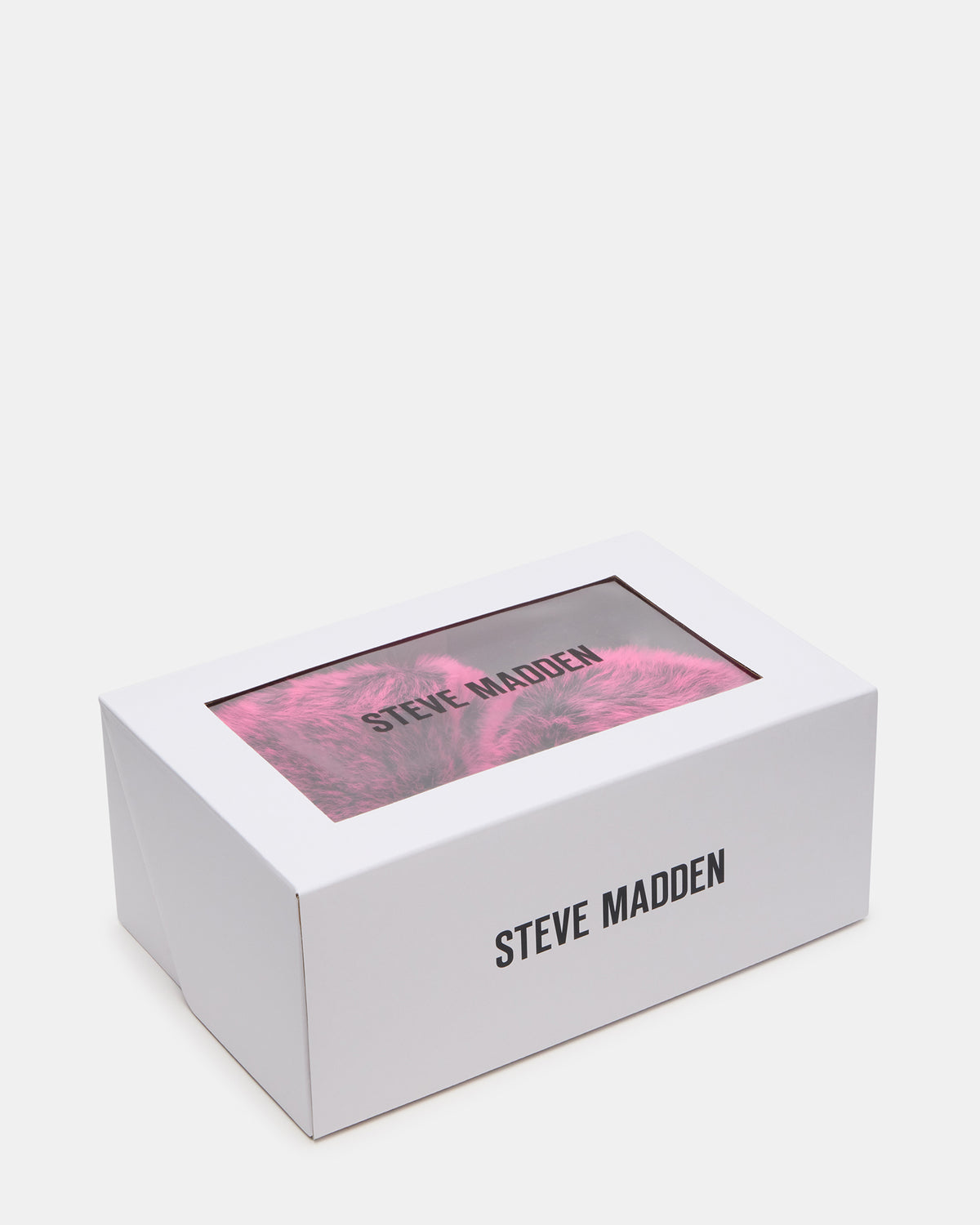 Steve Madden POOF Fushia Slip-On Faux Fur Mule Women's Flat