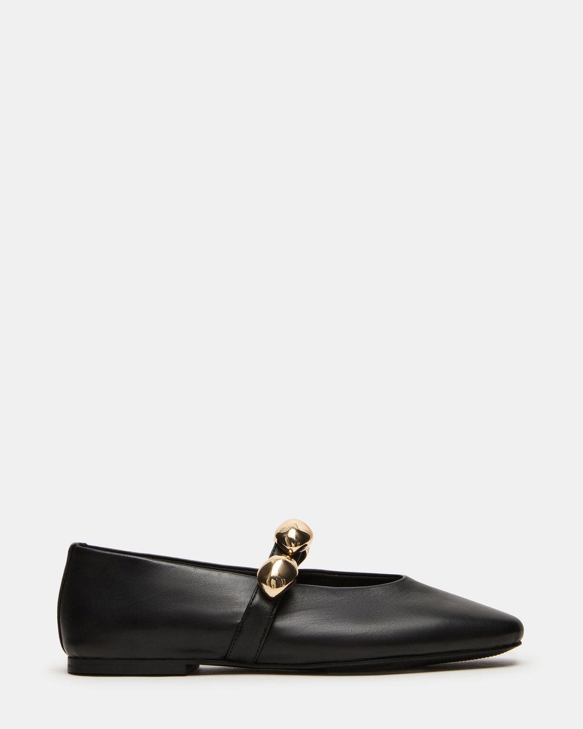 Steve Madden POPPIN Black Leather Mary Jane Ballet Women's Flat