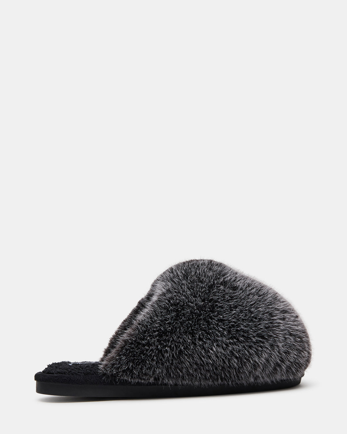 Steve Madden POOF GREY Slip-On Faux Fur Mule Women's Flat