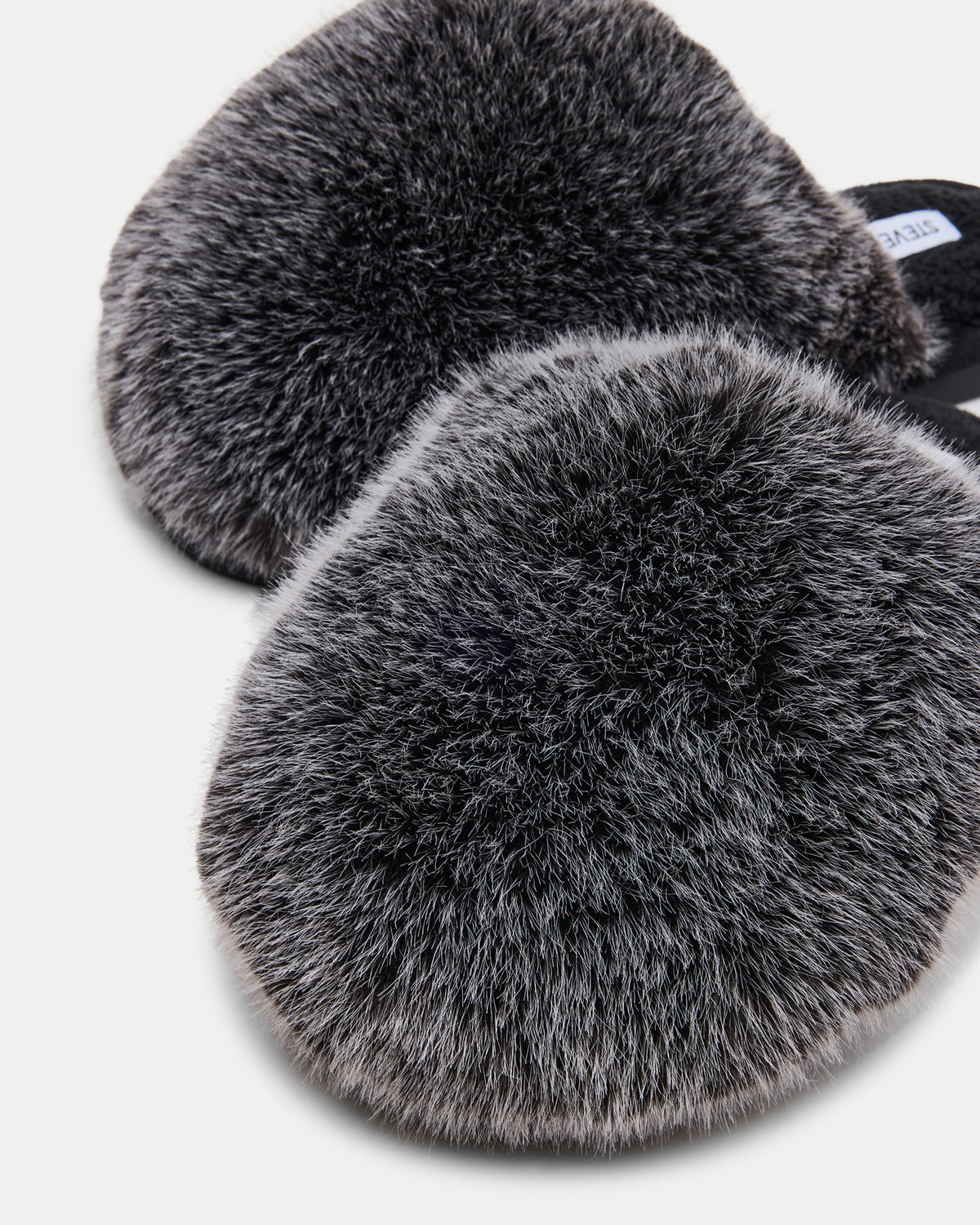 Steve Madden POOF GREY Slip-On Faux Fur Mule Women's Flat