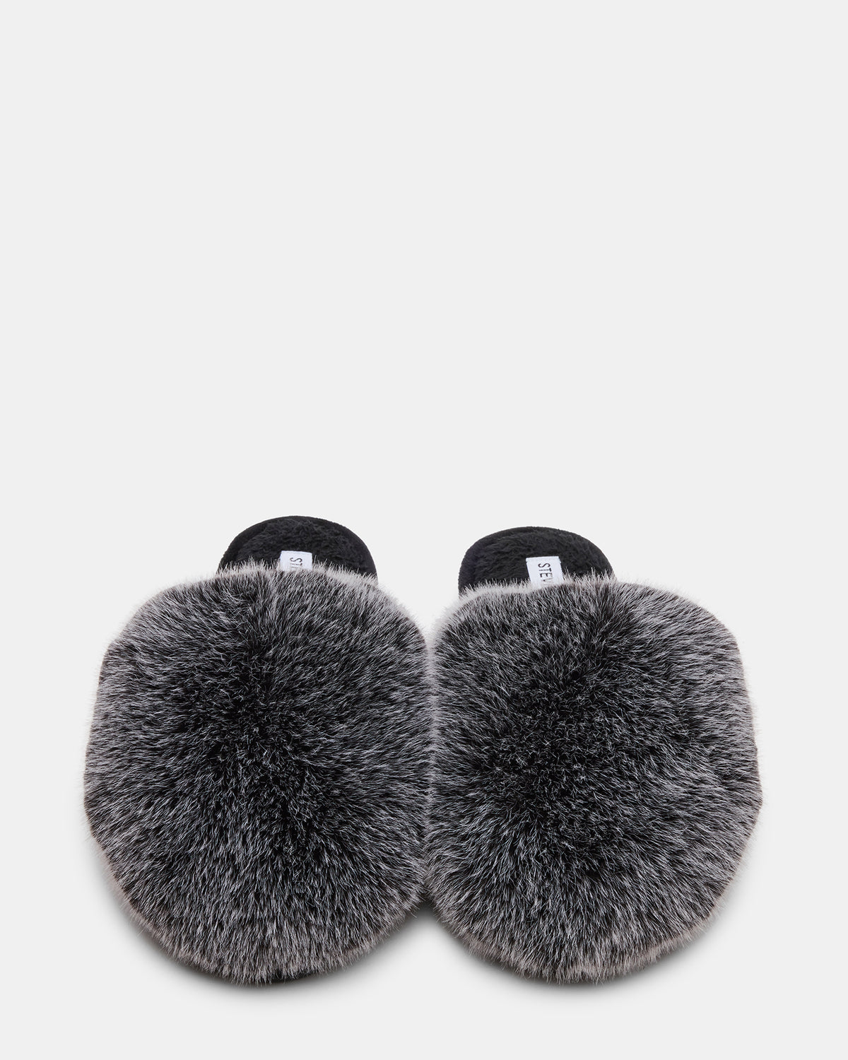 Steve Madden POOF GREY Slip-On Faux Fur Mule Women's Flat
