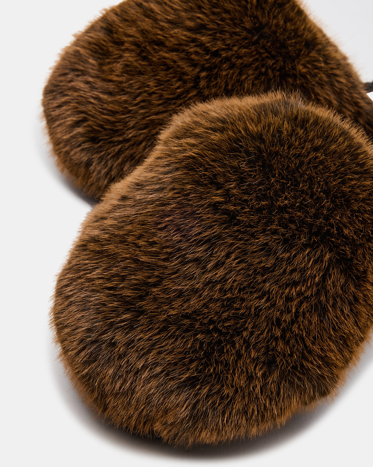Steve Madden POOF Brown Slip-On Faux Fur Mule Women's Flat