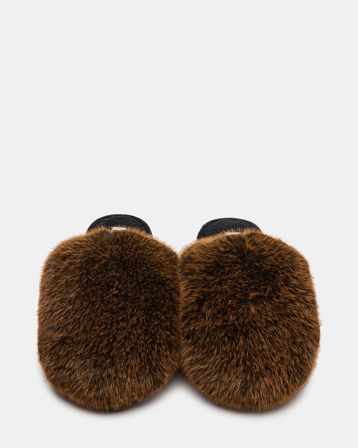 Steve Madden POOF Brown Slip-On Faux Fur Mule Women's Flat
