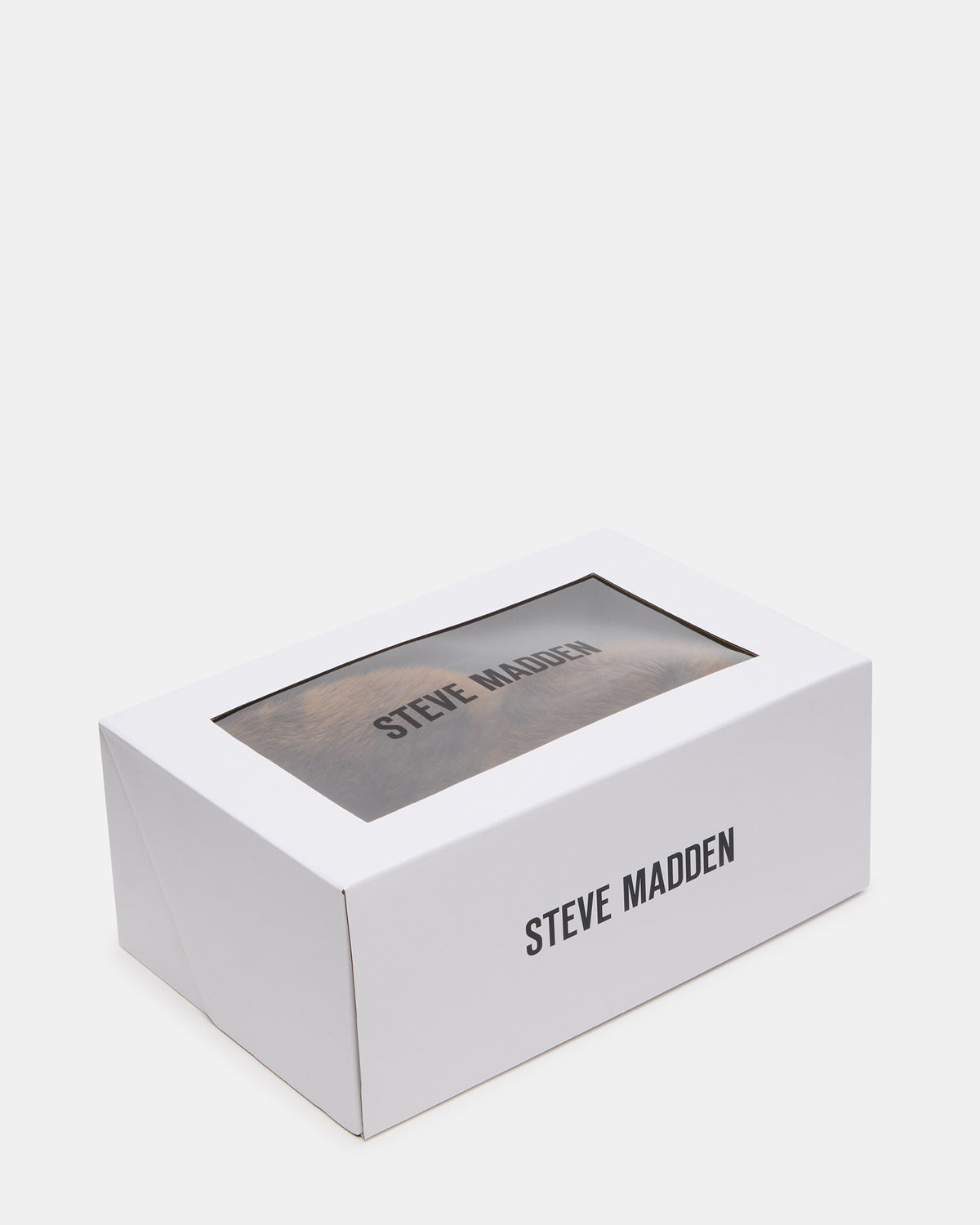 Steve Madden POOF Brown Slip-On Faux Fur Mule Women's Flat