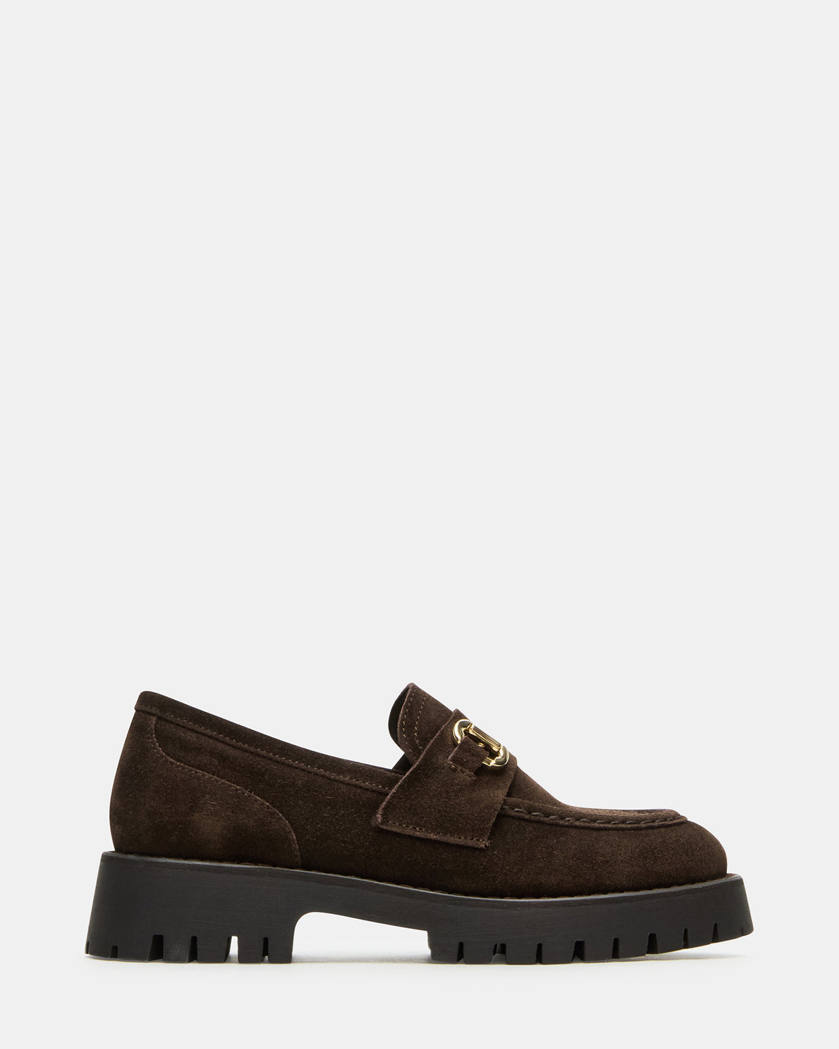 Steve Madden LANDO Brown Suede Lug Women's Loafer